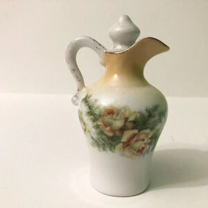 Limoges Paroutaud Freres Floral Cruet Small Pitcher 5  Inch Flower France
